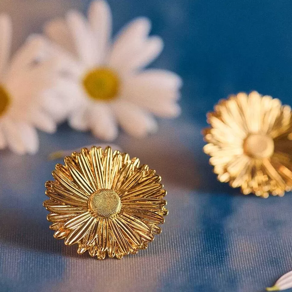 AGATHA Long Earrings Blossom-Golden