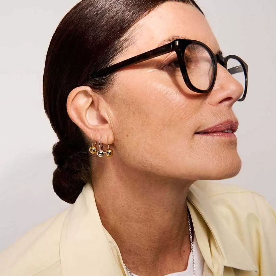 AGATHA Long Earrings Boul-Silver