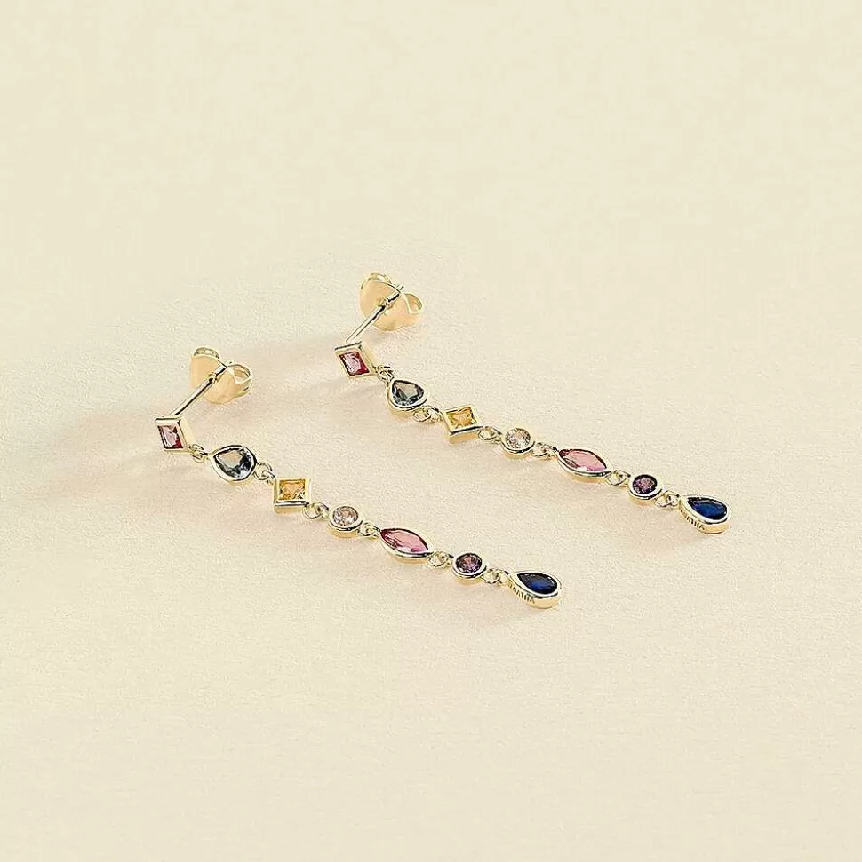 AGATHA Long Earrings Cascada-Multicolor/Gold