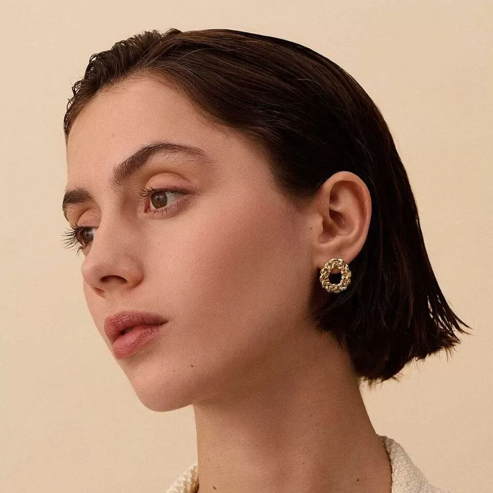 AGATHA Long Earrings Ear1Tresse-Golden