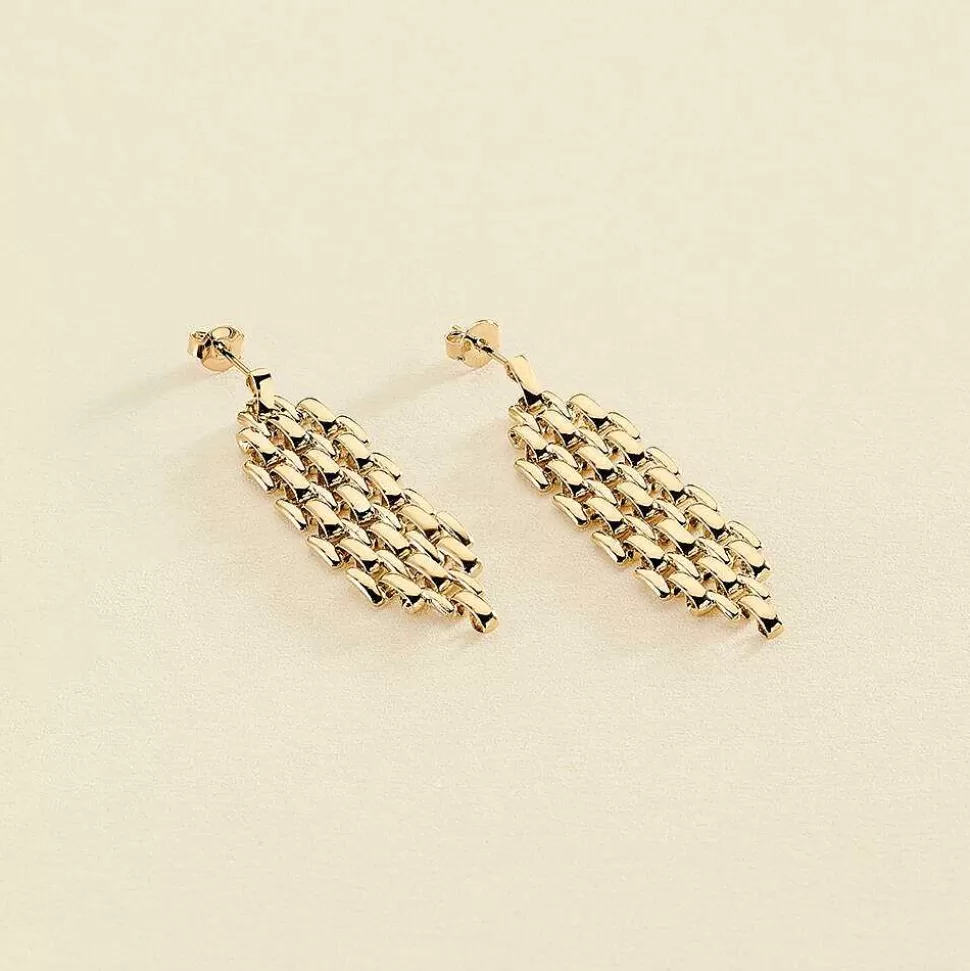 AGATHA Long Earrings Minuit-Golden