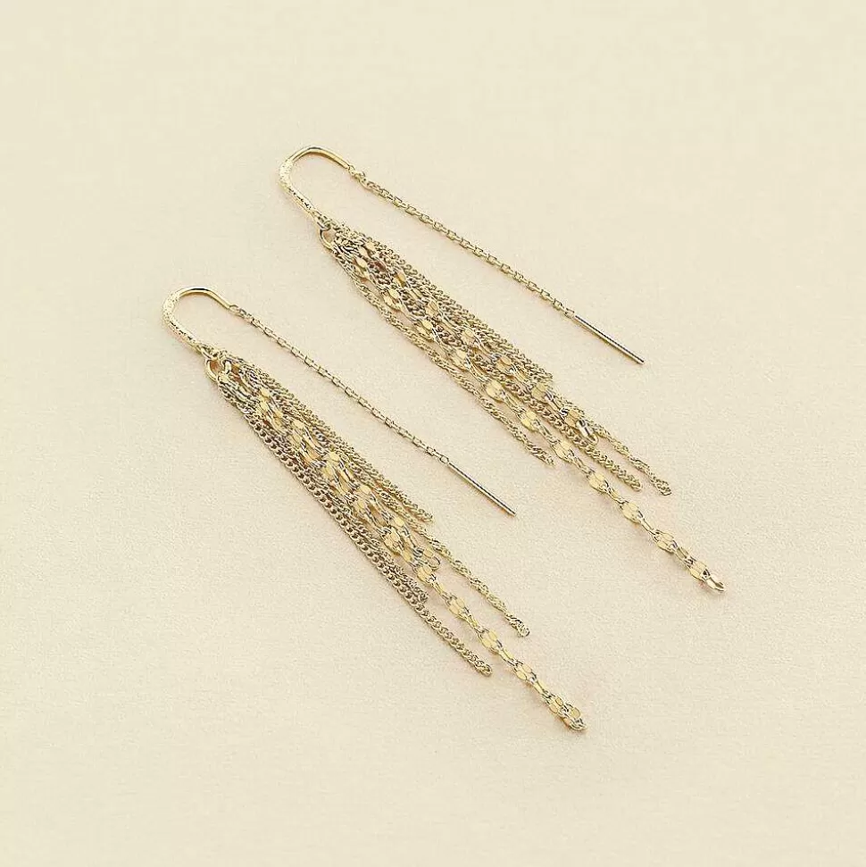 AGATHA Long Earrings Nebet-Golden