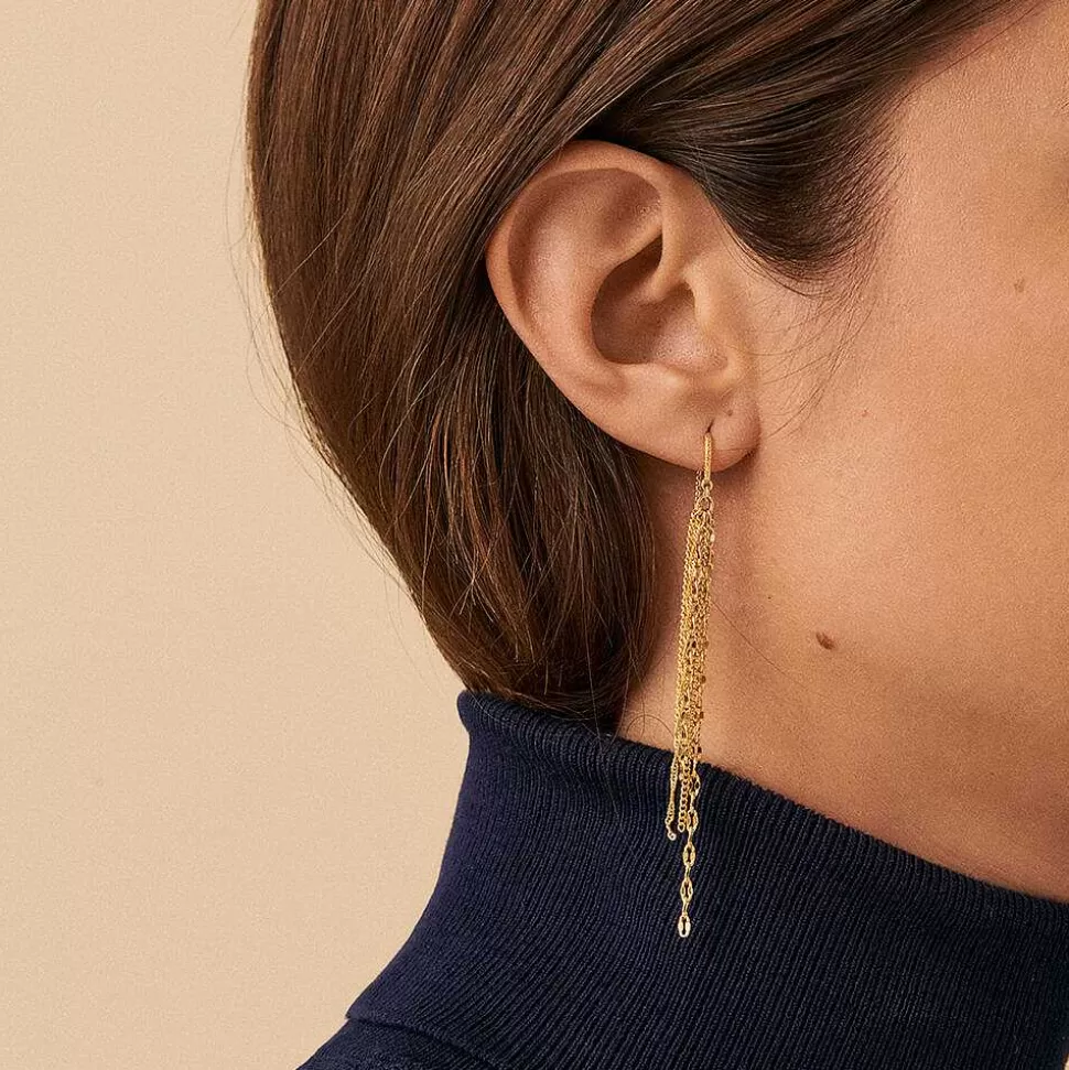 AGATHA Long Earrings Nebet-Golden
