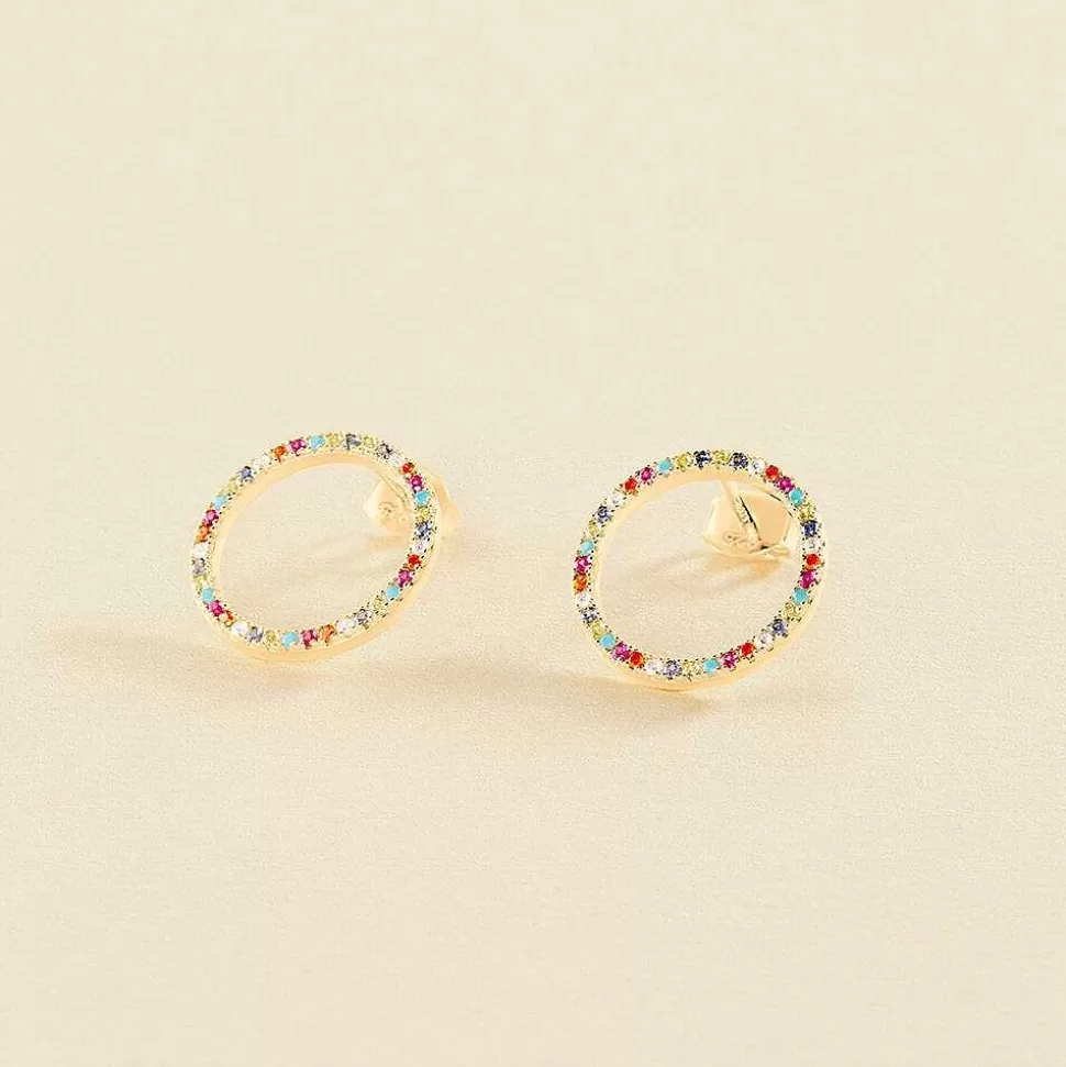 AGATHA Long Earrings Rainbow-Multicolor/Gold