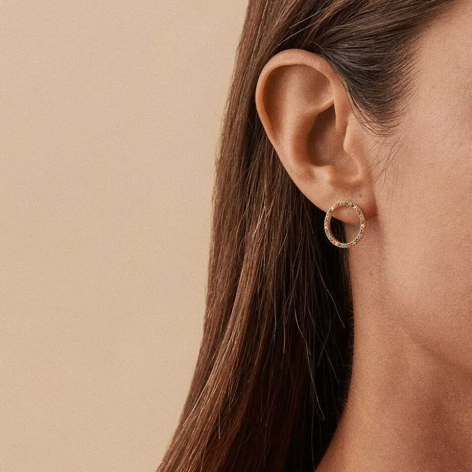 AGATHA Long Earrings Rainbow-Multicolor/Gold