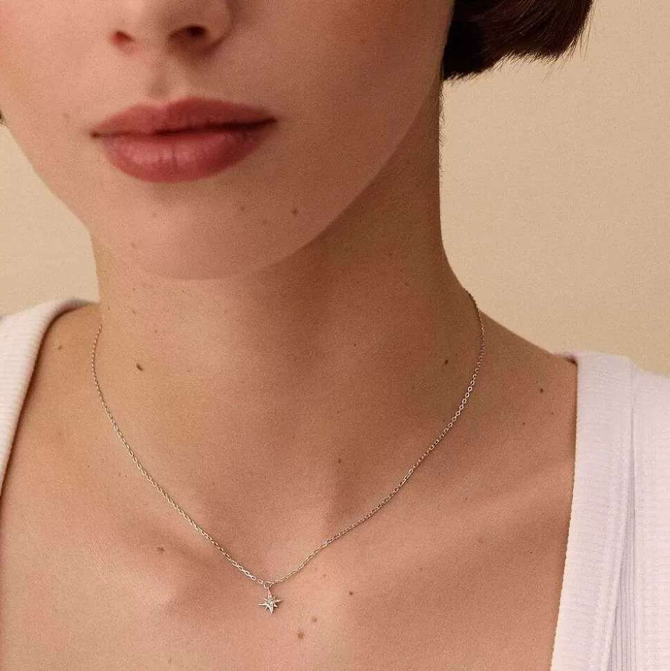 AGATHA Mid-Length Necklace Ourse-Crystal/Silver