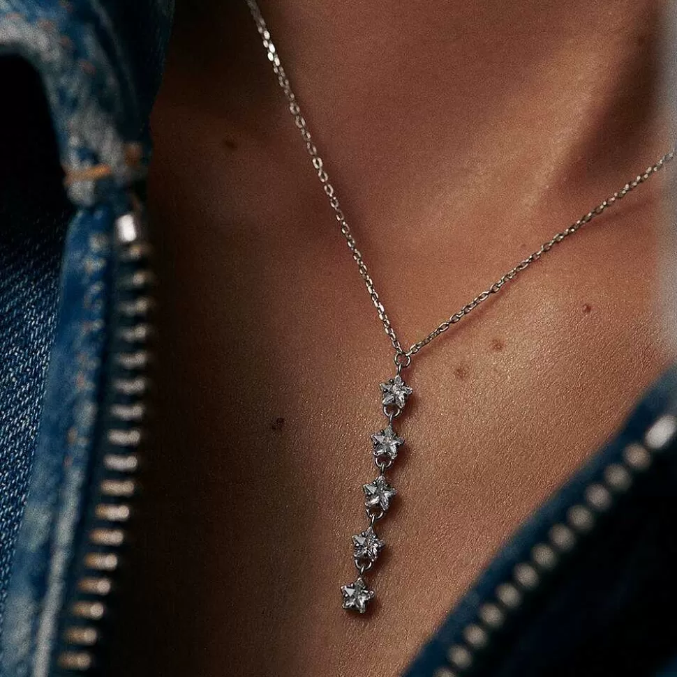 AGATHA Mid-Length Necklace Spaceag-Crystal/Silver