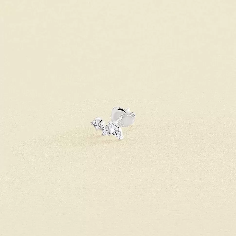AGATHA Piercing Stud Amas-Crystal/Silver