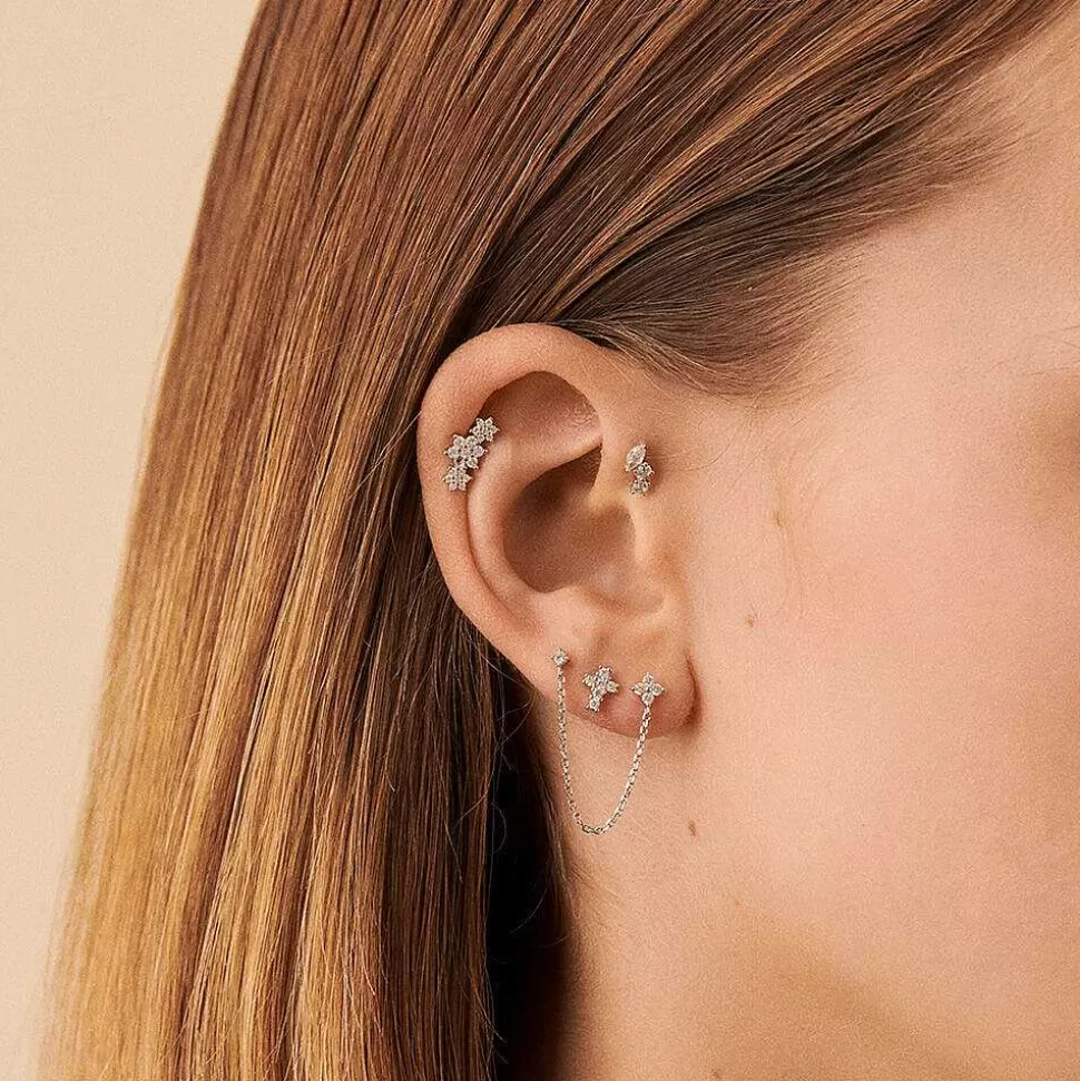 AGATHA Piercing Stud Cruz Brillante-Crystal/Silver