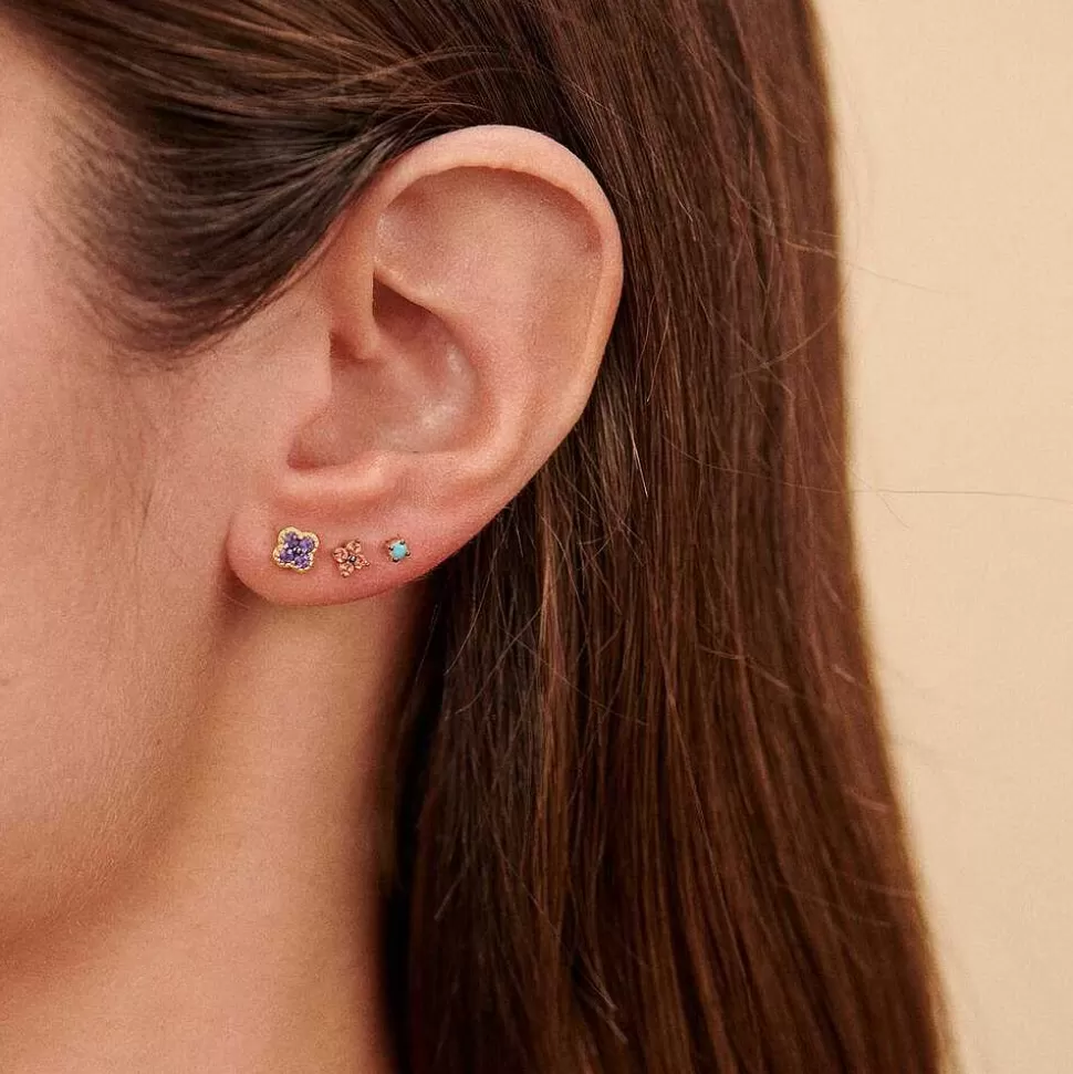 AGATHA Piercing Stud Ear1Flowery-Multicolor/Gold