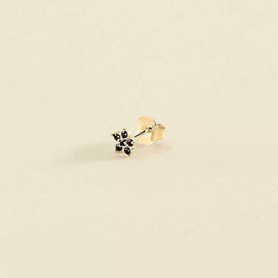 AGATHA Piercing Stud Flor6-Black/Gold
