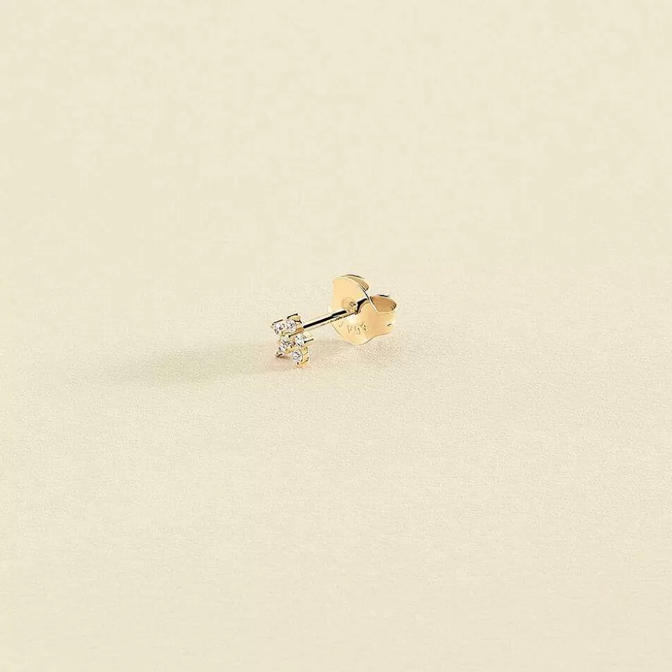 AGATHA Piercing Stud Flor6-Crystal/Golden