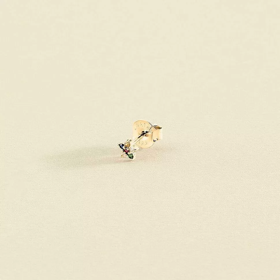 AGATHA Piercing Stud Floral-Multicolor/Gold