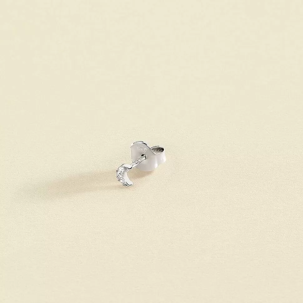 AGATHA Piercing Stud Lunita-Crystal/Silver