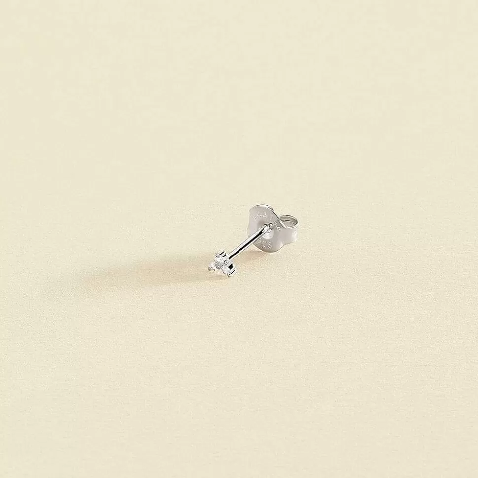 AGATHA Piercing Stud Minpunta-Crystal/Silver