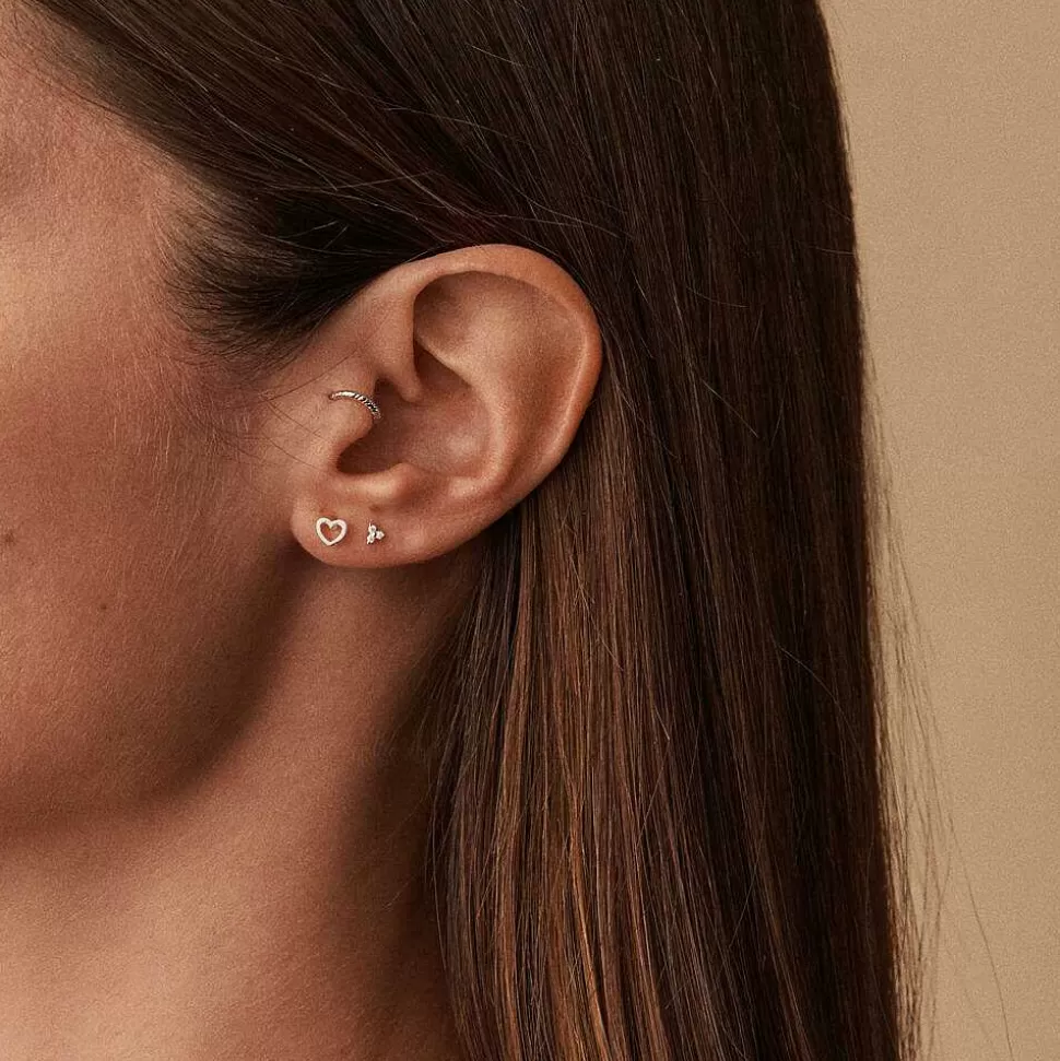 AGATHA Piercing Stud Minpunta-Crystal/Silver
