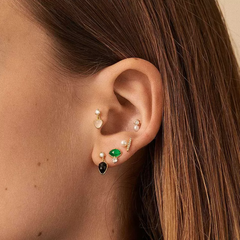 AGATHA Piercing Stud Mix & Match-Black/Gold