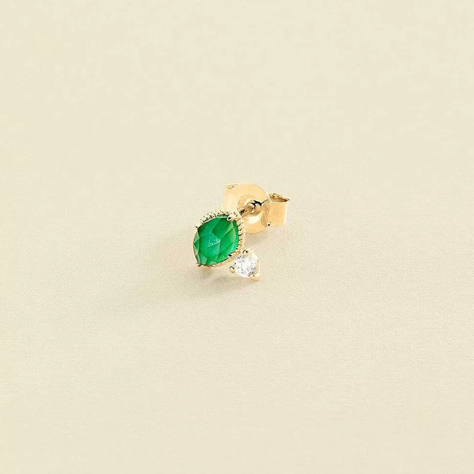 AGATHA Piercing Stud Mix & Match-Green/Golden