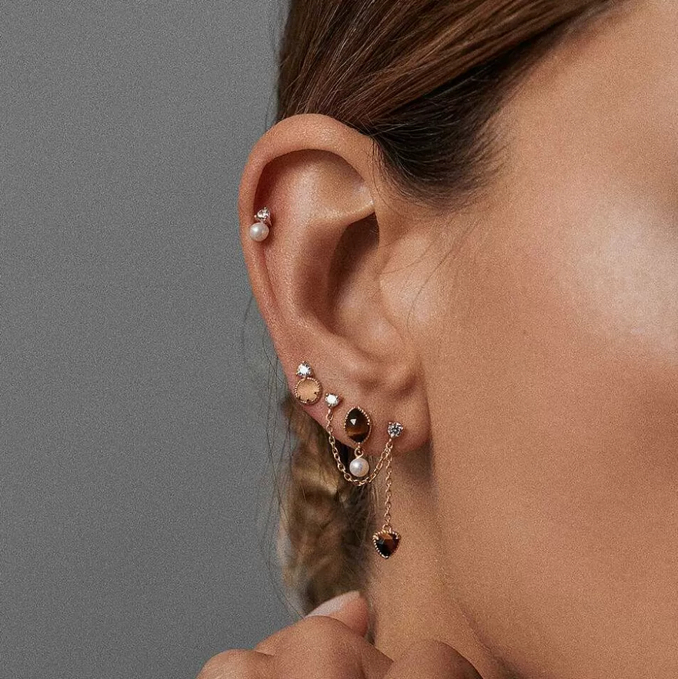 AGATHA Piercing Stud Mix & Match-Tiger Eye