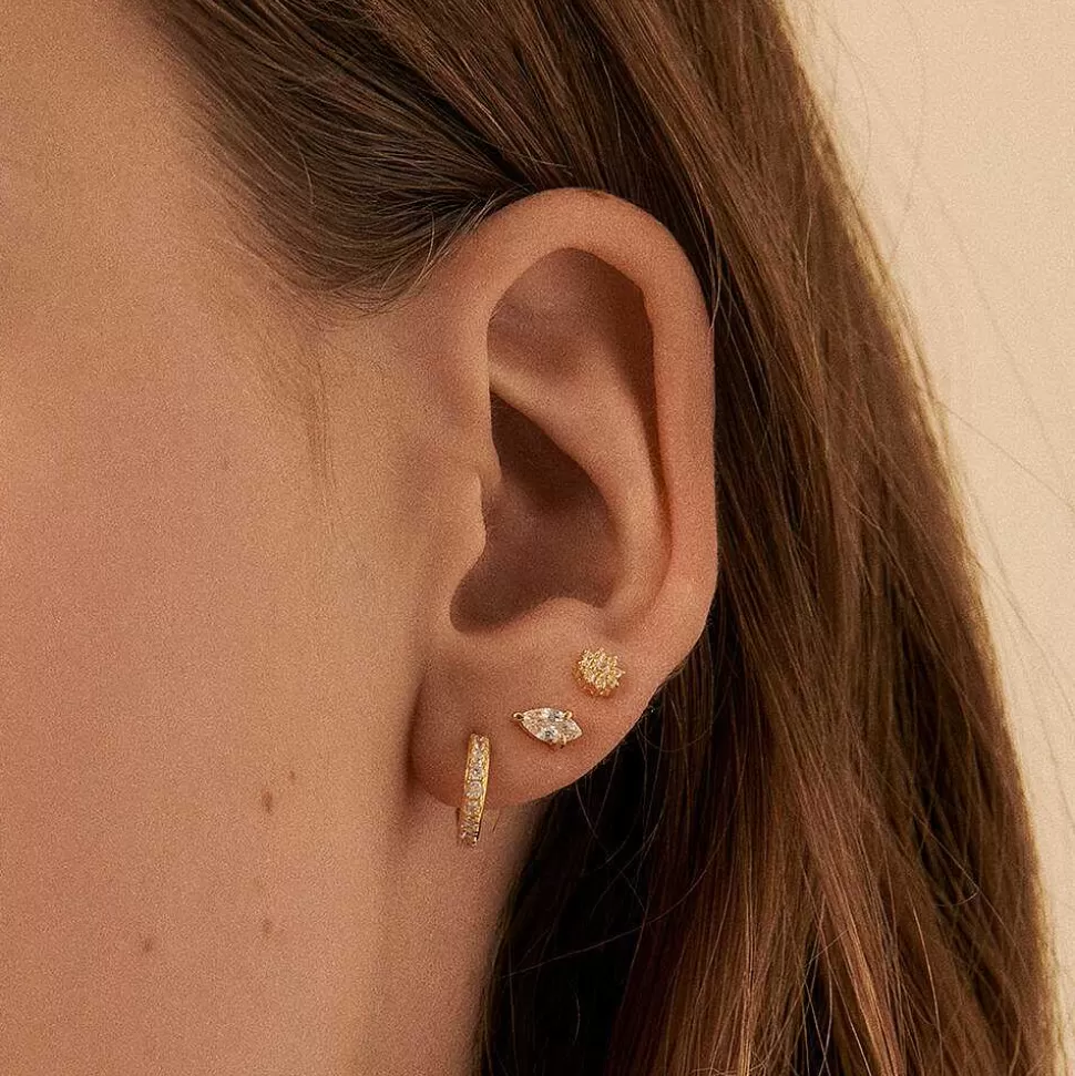 AGATHA Piercing Stud Paradis-Crystal/Golden