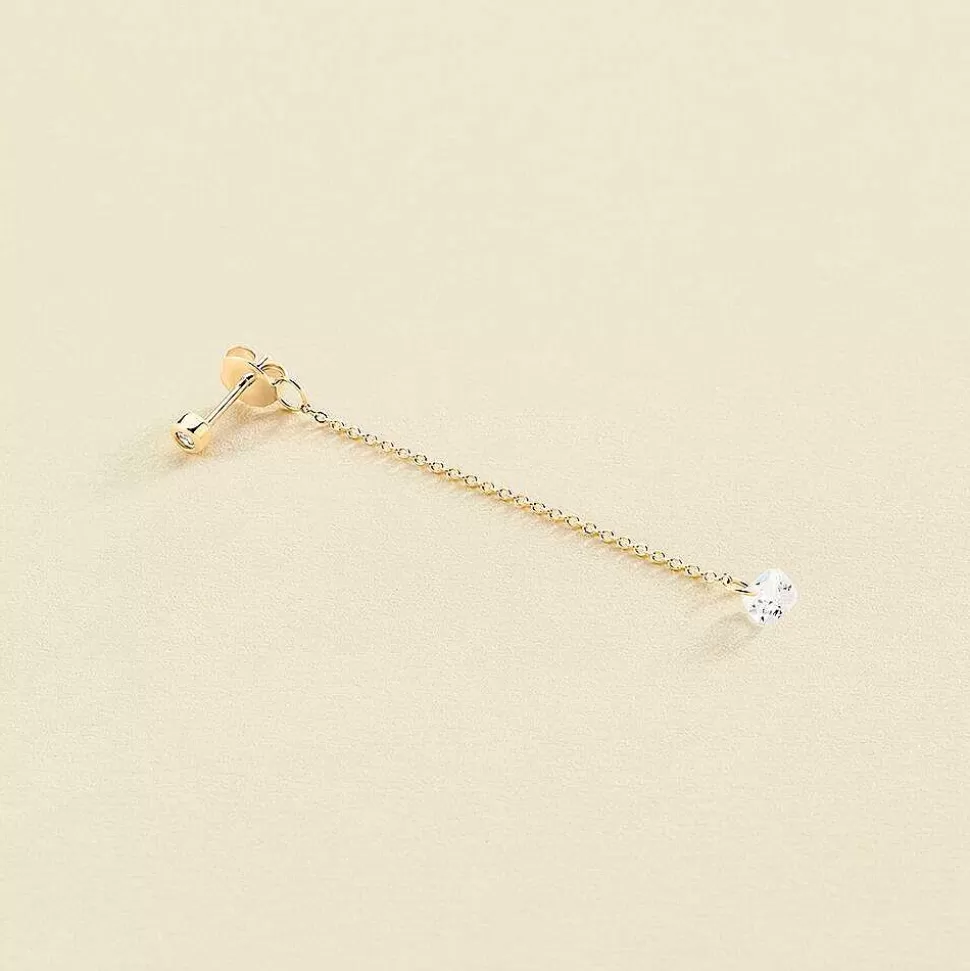 AGATHA Piercing Stud Percee-Crystal/Golden