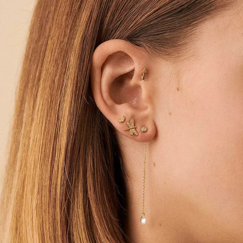 AGATHA Piercing Stud Percee-Crystal/Golden