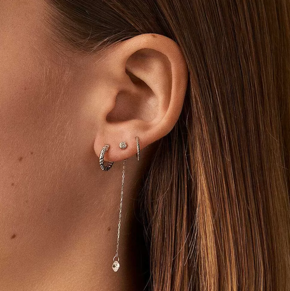 AGATHA Piercing Stud Percee-Crystal/Silver