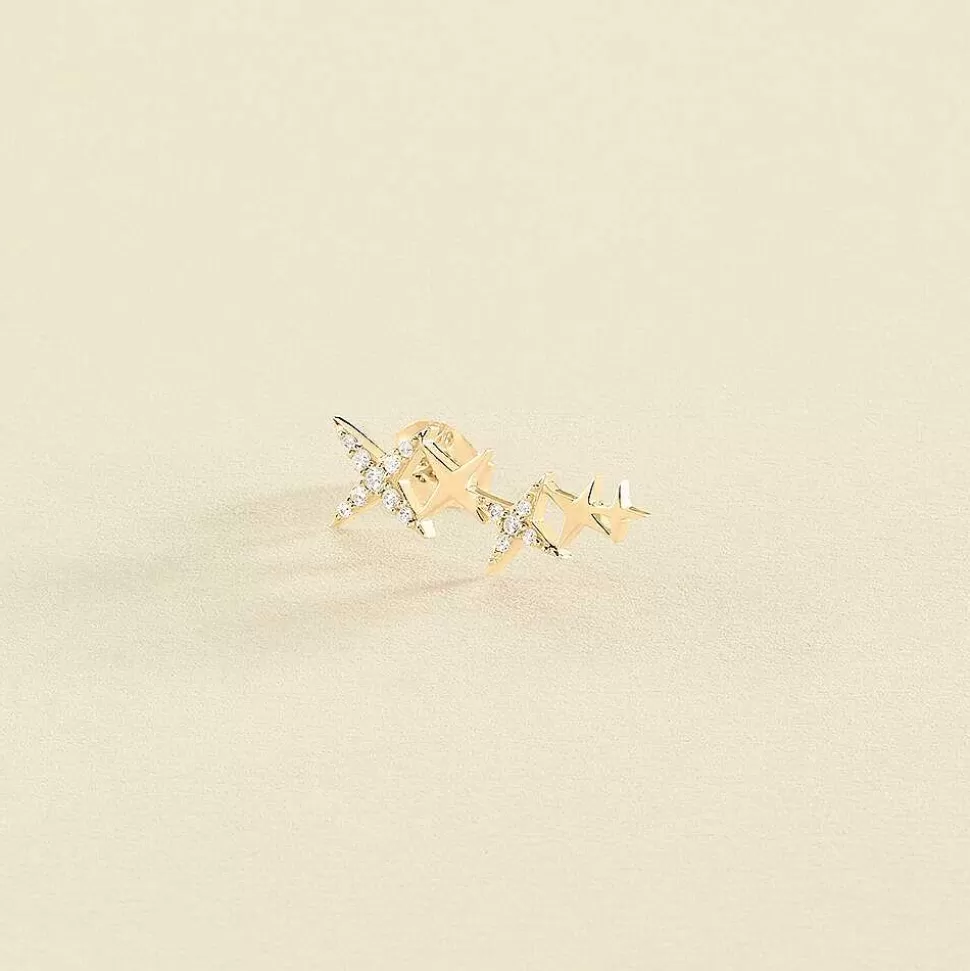 AGATHA Piercing Stud Shining-Crystal/Golden