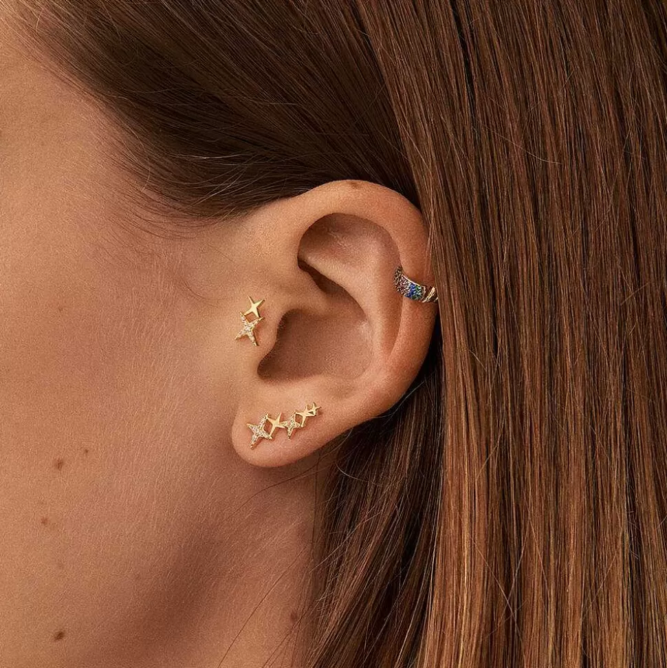 AGATHA Piercing Stud Shining-Crystal/Golden