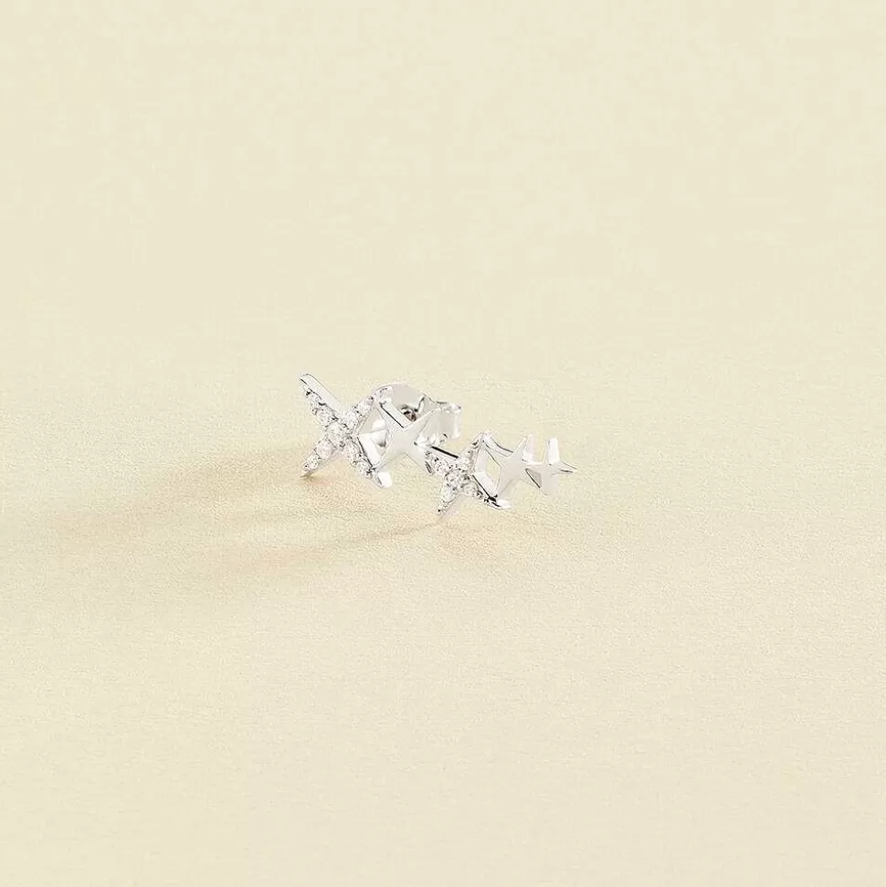AGATHA Piercing Stud Shining-Crystal/Silver