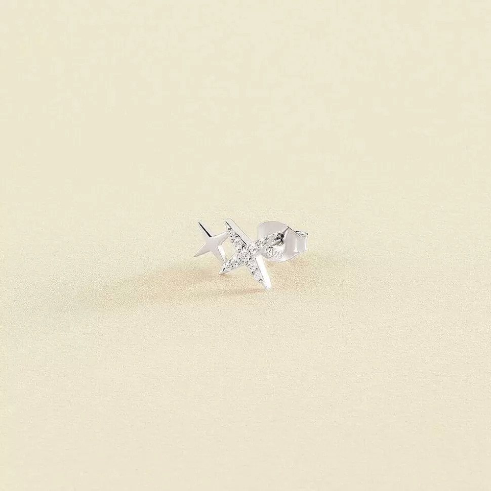 AGATHA Piercing Stud Shining-Crystal/Silver