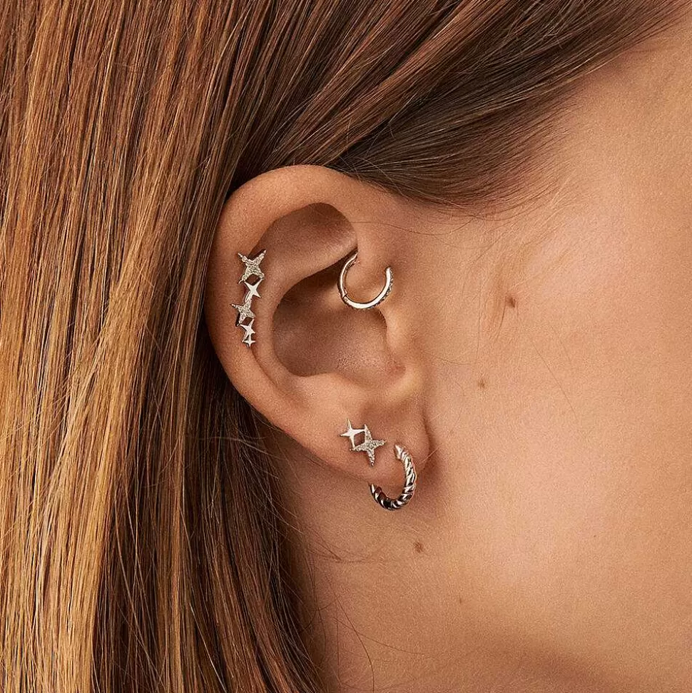 AGATHA Piercing Stud Shining-Crystal/Silver