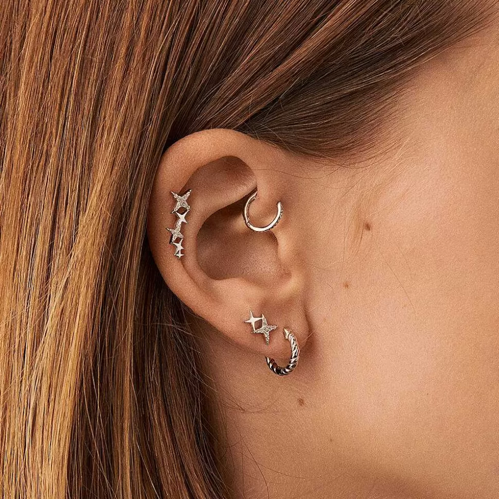 AGATHA Piercing Stud Shining-Crystal/Silver