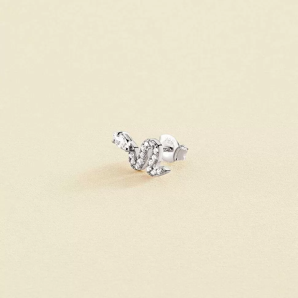 AGATHA Piercing Stud Snaky-Crystal/Silver