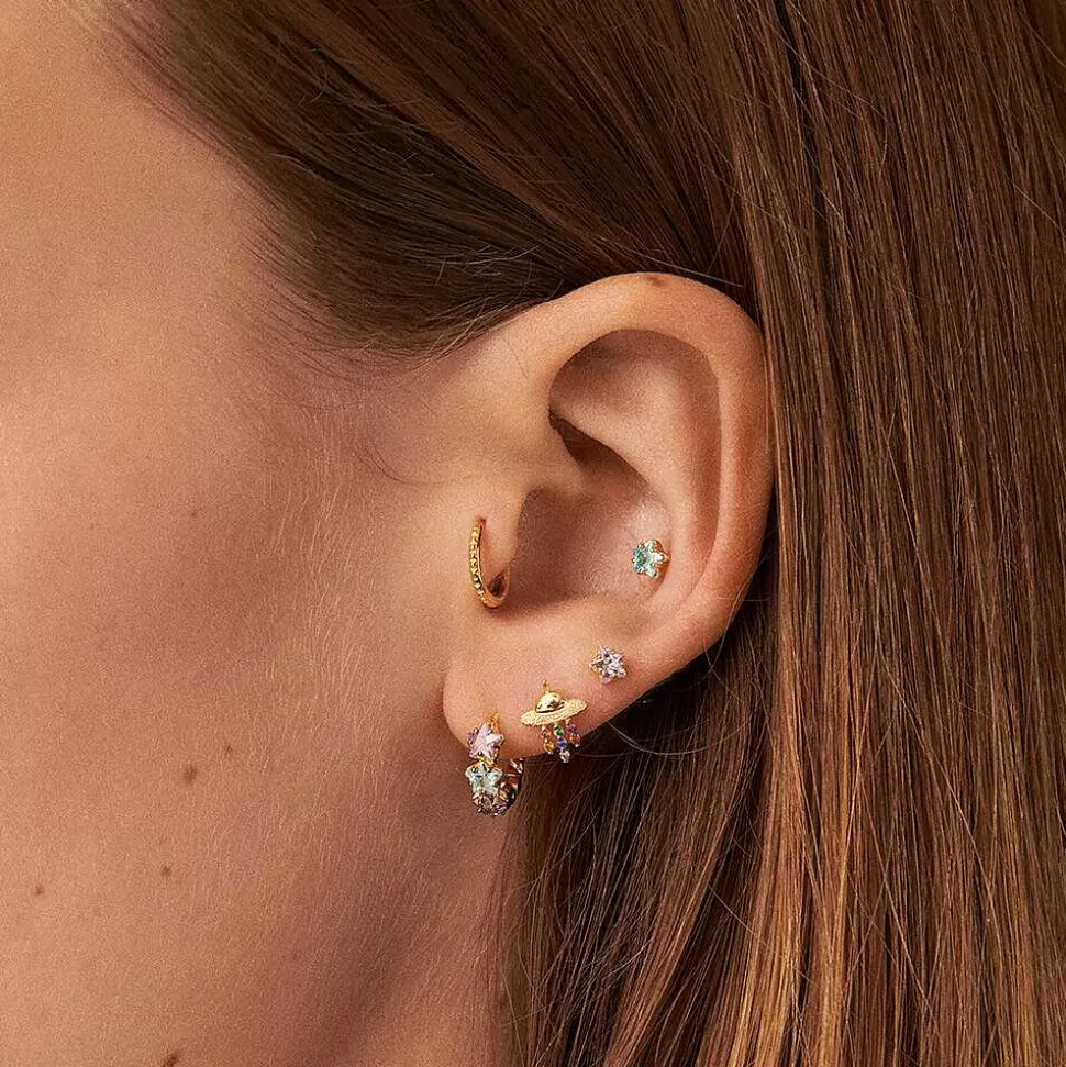 AGATHA Piercing Stud Spaceage-Turquoise/Gold
