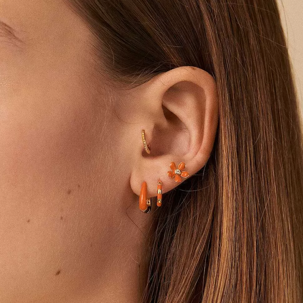 AGATHA Piercing Stud Suzon-Orange/Gold
