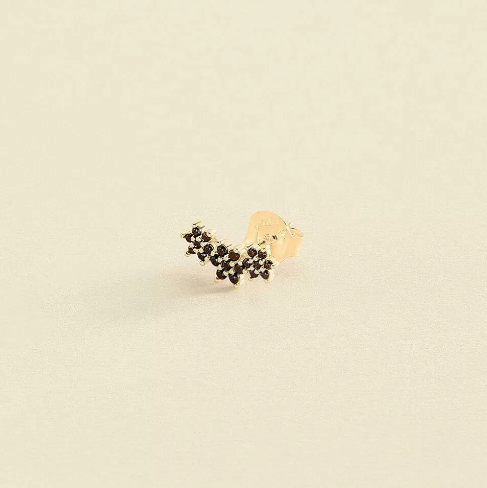 AGATHA Piercing Stud Trioflor-Black/Gold