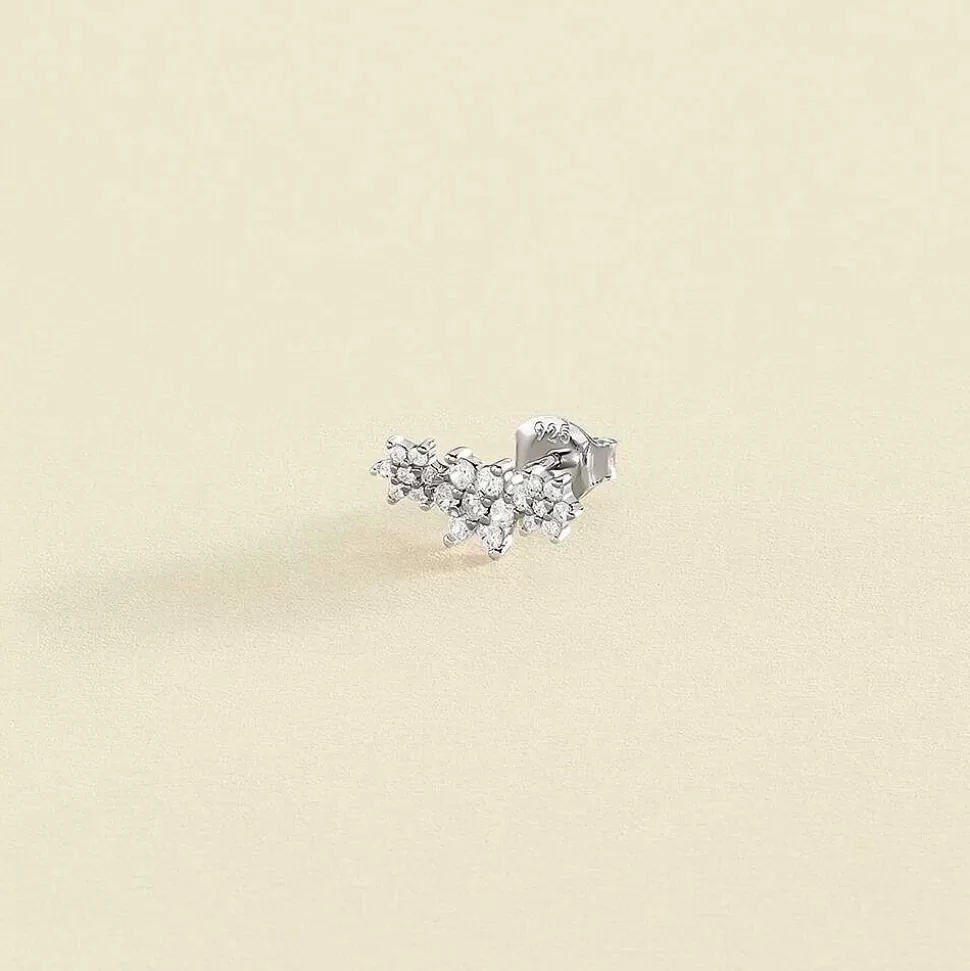 AGATHA Piercing Stud Trioflor-Crystal/Silver