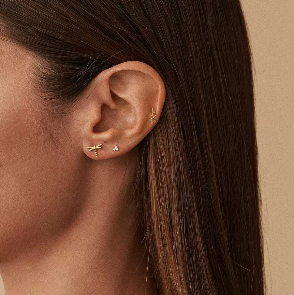 AGATHA Piercing Stud Triostar-Golden