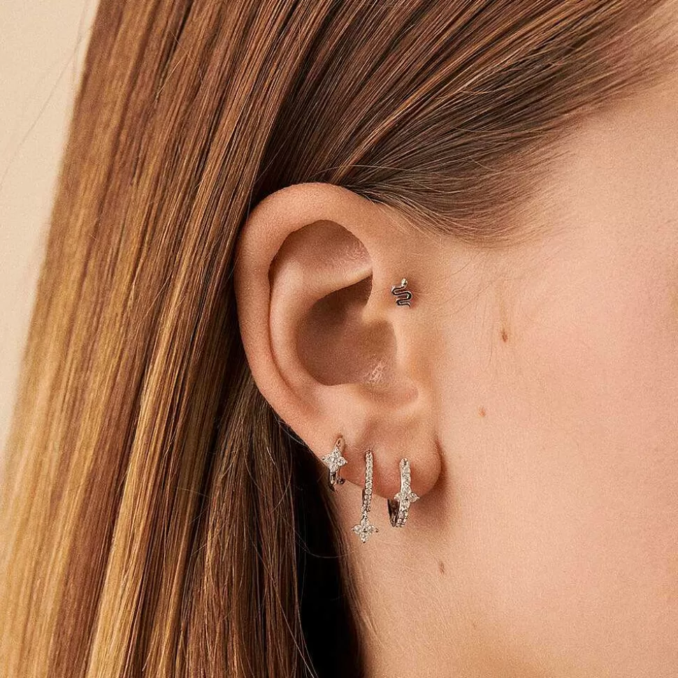 AGATHA Piercing Stud Viper-Silver