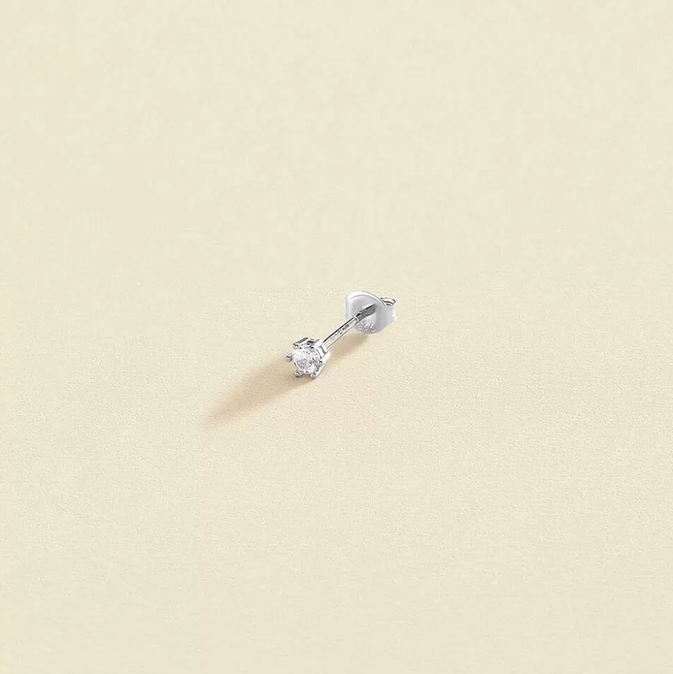 AGATHA Piercing Stud Zircon-Crystal/Silver