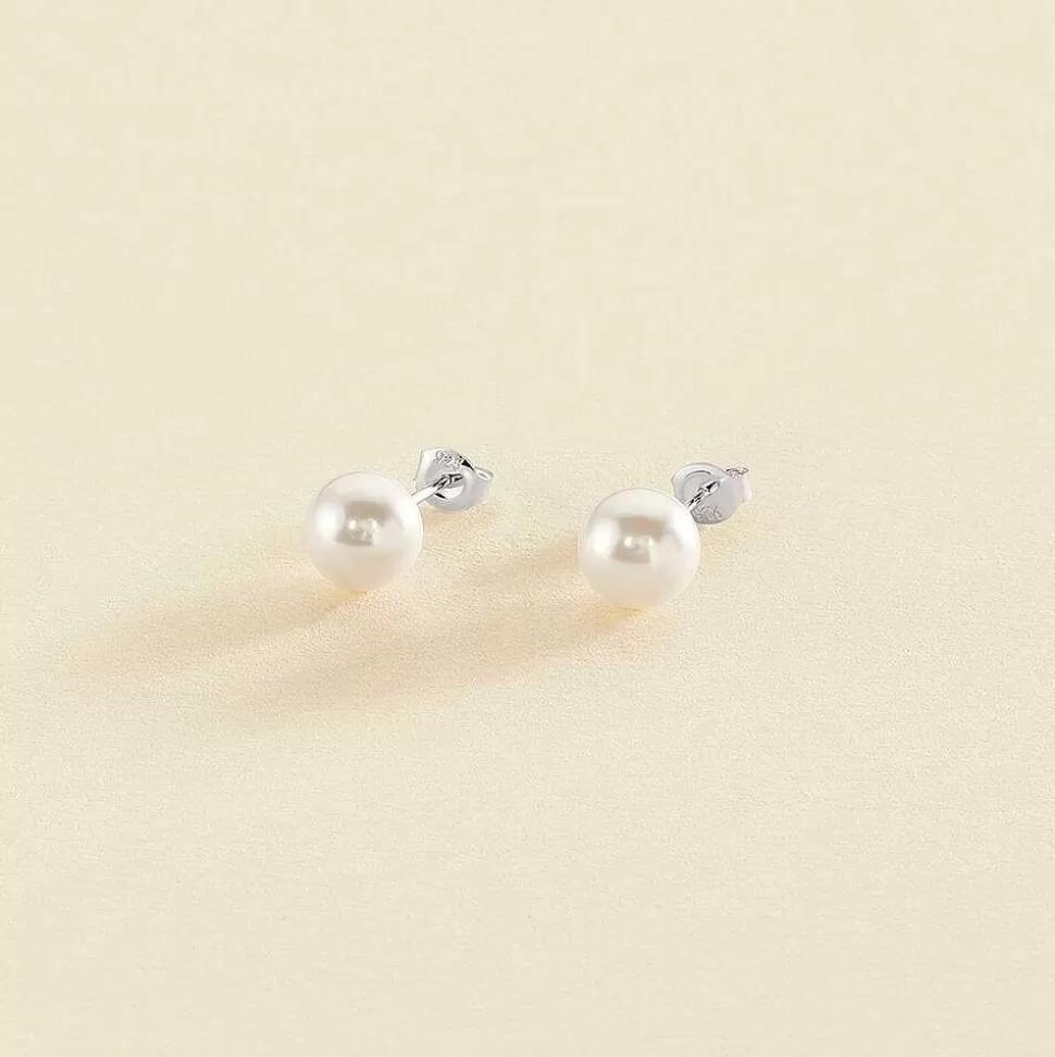 AGATHA Stud Earrings Perlys-Pearl/Silver