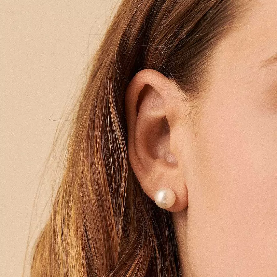 AGATHA Stud Earrings Perlys-Pearl/Silver