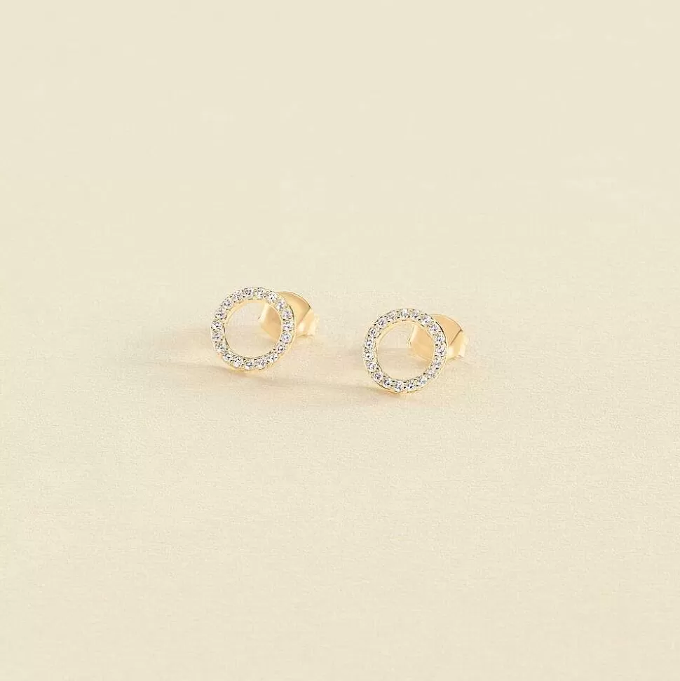 AGATHA Stud Earrings Rondou-Crystal/Golden