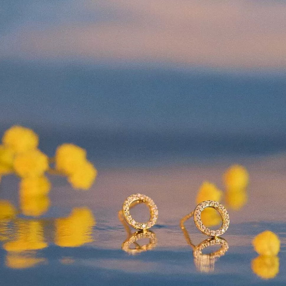 AGATHA Stud Earrings Rondou-Crystal/Golden
