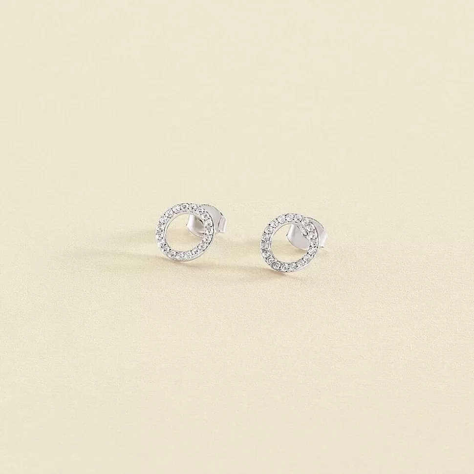 AGATHA Stud Earrings Rondou-Crystal/Silver