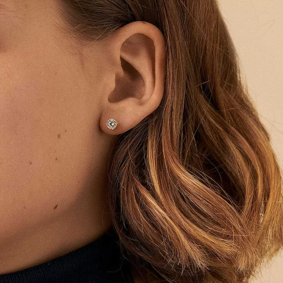 AGATHA Stud Earrings Sol-Crystal/Golden