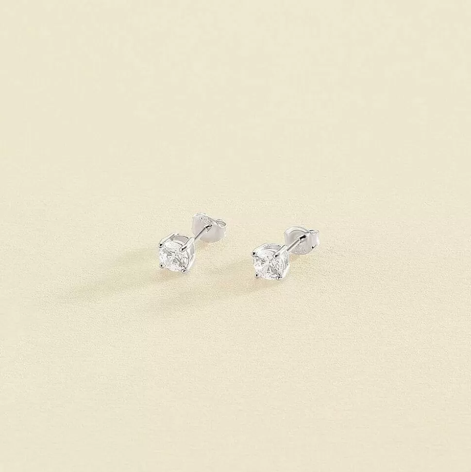 AGATHA Stud Earrings Sol-Crystal/Silver