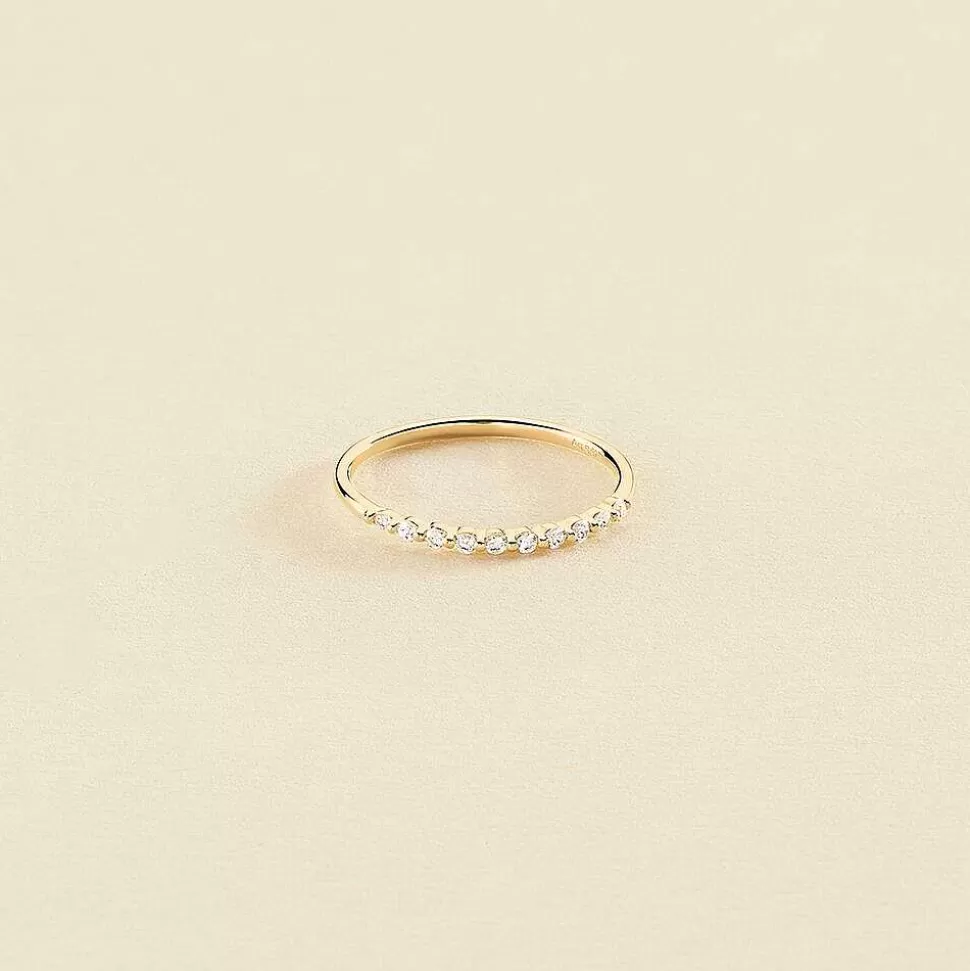 AGATHA Thin Ring Beloved-Crystal/Golden