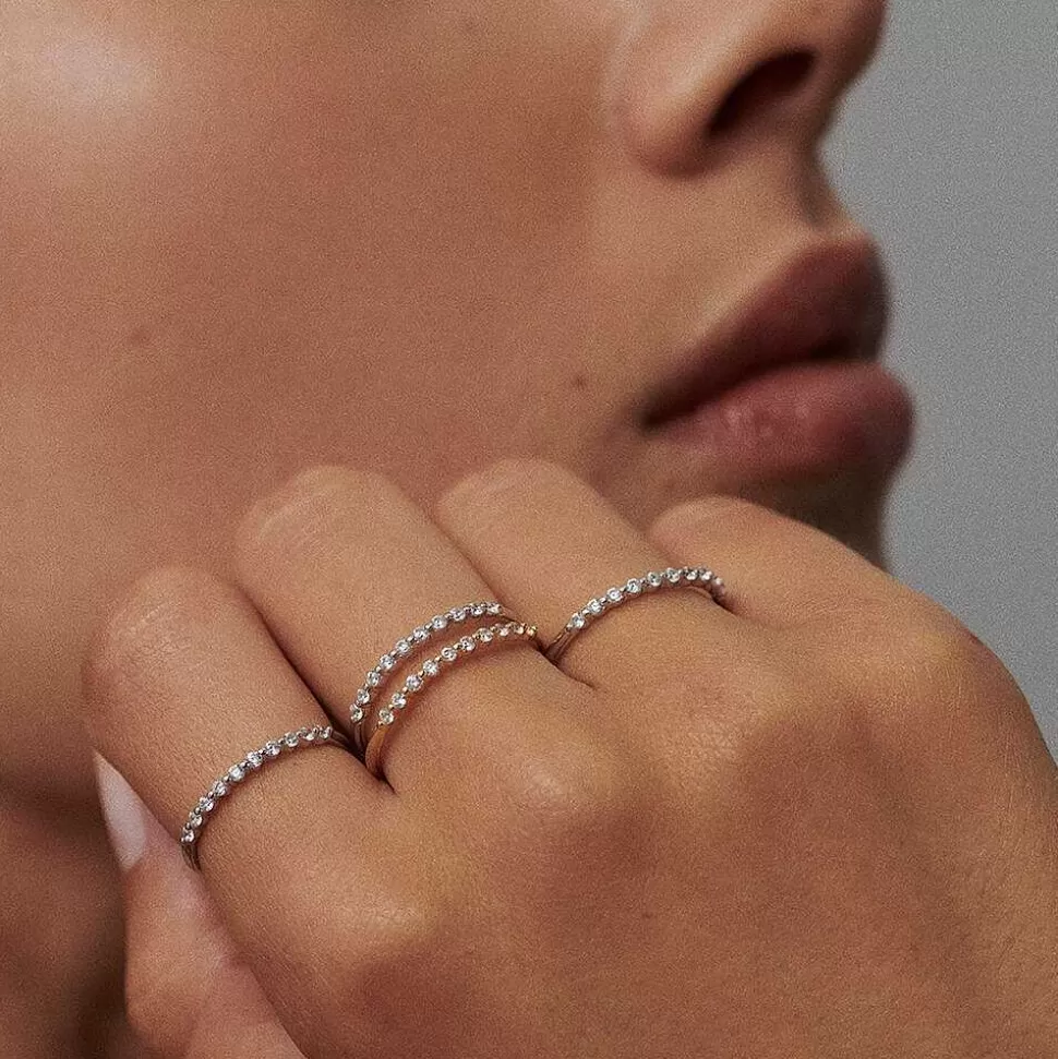 AGATHA Thin Ring Beloved-Crystal/Silver